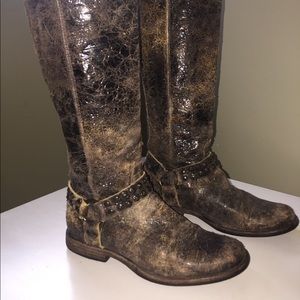 Frye Phillip harness distressed riding boots